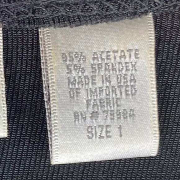 Chicos Travelers 1 (Medium 8 10 ) Shirt Top Tunic Slinky Knit Black Asymmetrical - Picture 3 of 3